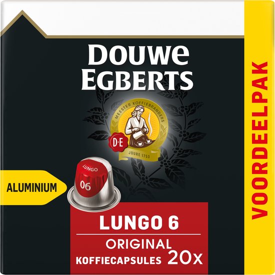 Snazzy Discipline Honderd jaar Douwe Egberts Lungo Original Koffiecups - Intensiteit 6/12 - 10 x 20  capsules | bol.com