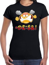 Funny emoticon t-shirt scheldend zwart dames XL