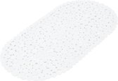 Badmat Anti slip - 36 x 69 cm - Ovaal - Kiezelsteen patroon - Schimmelbestendig - Wit