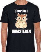 Stop met hamsteren t-shirt zwart voor heren S