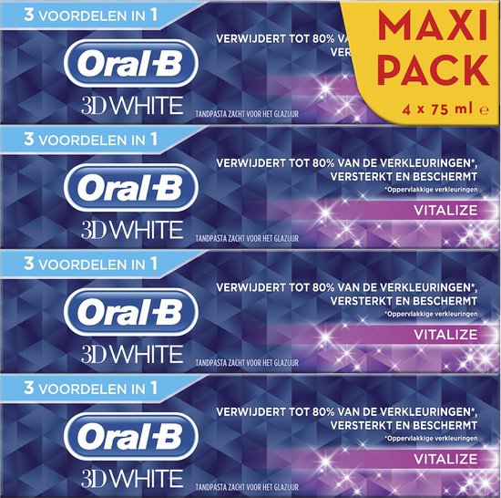 Oral-B 3D White Tandpasta - Voordeelverpakking - 4 x 75 ml - Oral B