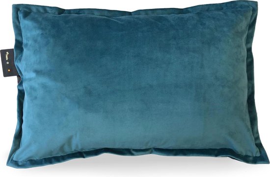 Sit & Heat - Warmtekussen Rectangle blauw 40 x 60 cm voor binnen en buiten. [kussen van velours/Velvet/Fluweel]