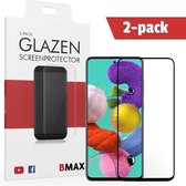 2-pack BMAX Glazen Screenprotector Samsung Galaxy A51 Full Cover Glas / Met volledige dekking / Beschermglas / Tempered Glass / Glasplaatje