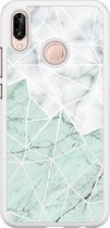 Huawei P20 Lite hoesje - Marmer mint mix