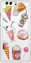 Huawei P9 hoesje - Fastfood - Zwart