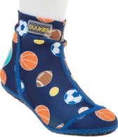 Duukies - Jongens UV-strandsokken - Sportsball Blue - Blauw - maat 26-27EU