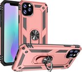 iPhone 11 Pro Max Hoesje - Anti-Shock Hybrid Armor met Kickstand Ring - Rosegoud