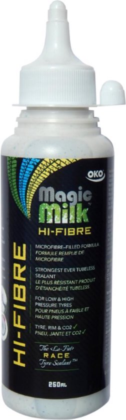 Foto: Oko magic milk hi fibre tyre sealant 250 ml 7mm gaten anti lek vloeistof tubeless afdichtmiddel latex milk