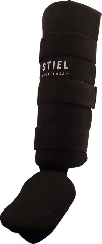 Stiel Scheenbeschermers Kickboksen - Katoen - Zwart - L