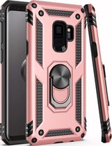 Samsung Galaxy S9 Hoesje - Anti-Shock Hybrid Armor met Kickstand Ring - Roségoud