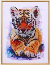 Diamond painting tijger met speciale steentjes 40x50cm