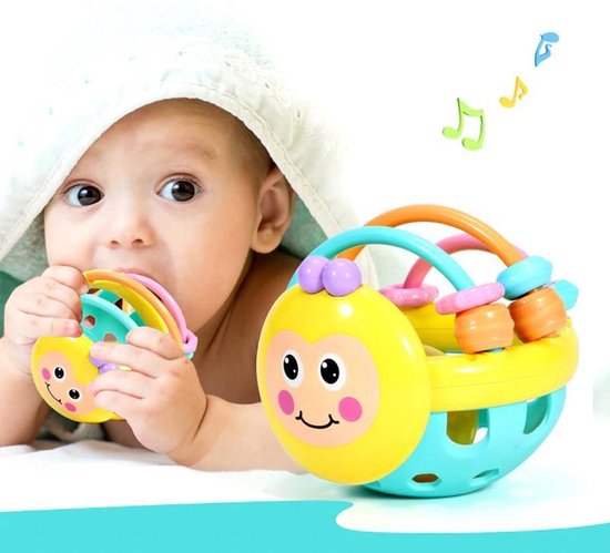 Rammelaar | bijtring | baby speelgoed bal | deels van zacht rubber | ratel  speelgoed |... | bol.com