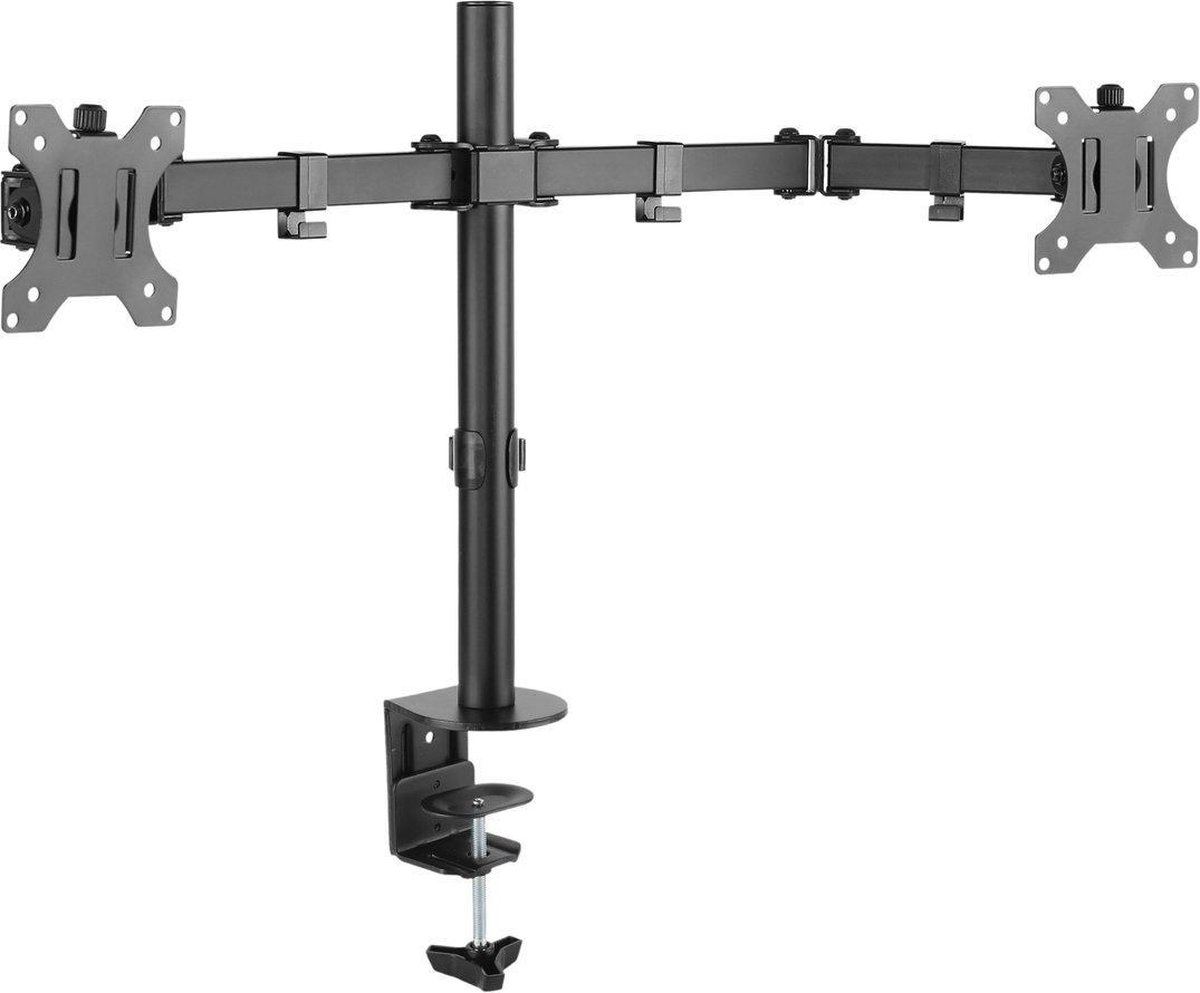 NÖRDIC GAME-N1000, dubbele monitor arm , beugel voor 13 tot 32 Inch schermen, draai , kantelbare en zwenkbaar , zwart