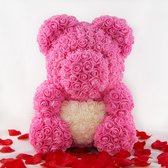 Roze rozen beer 40 cm – Rozen teddybeer – Rose Bear - Rozenbeer - Moederdag - Roze
