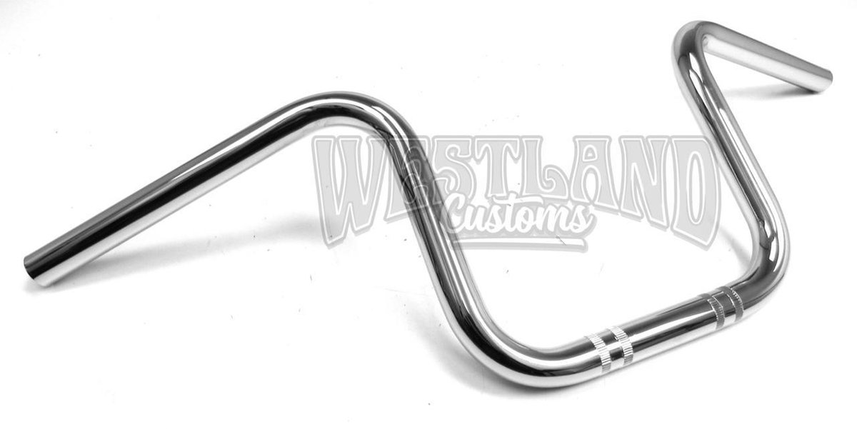 Guidon Ape Hanger 1 Pouce Noir - Pour Harley-Davidson, Style Custom, 30cm Hauteur - 3