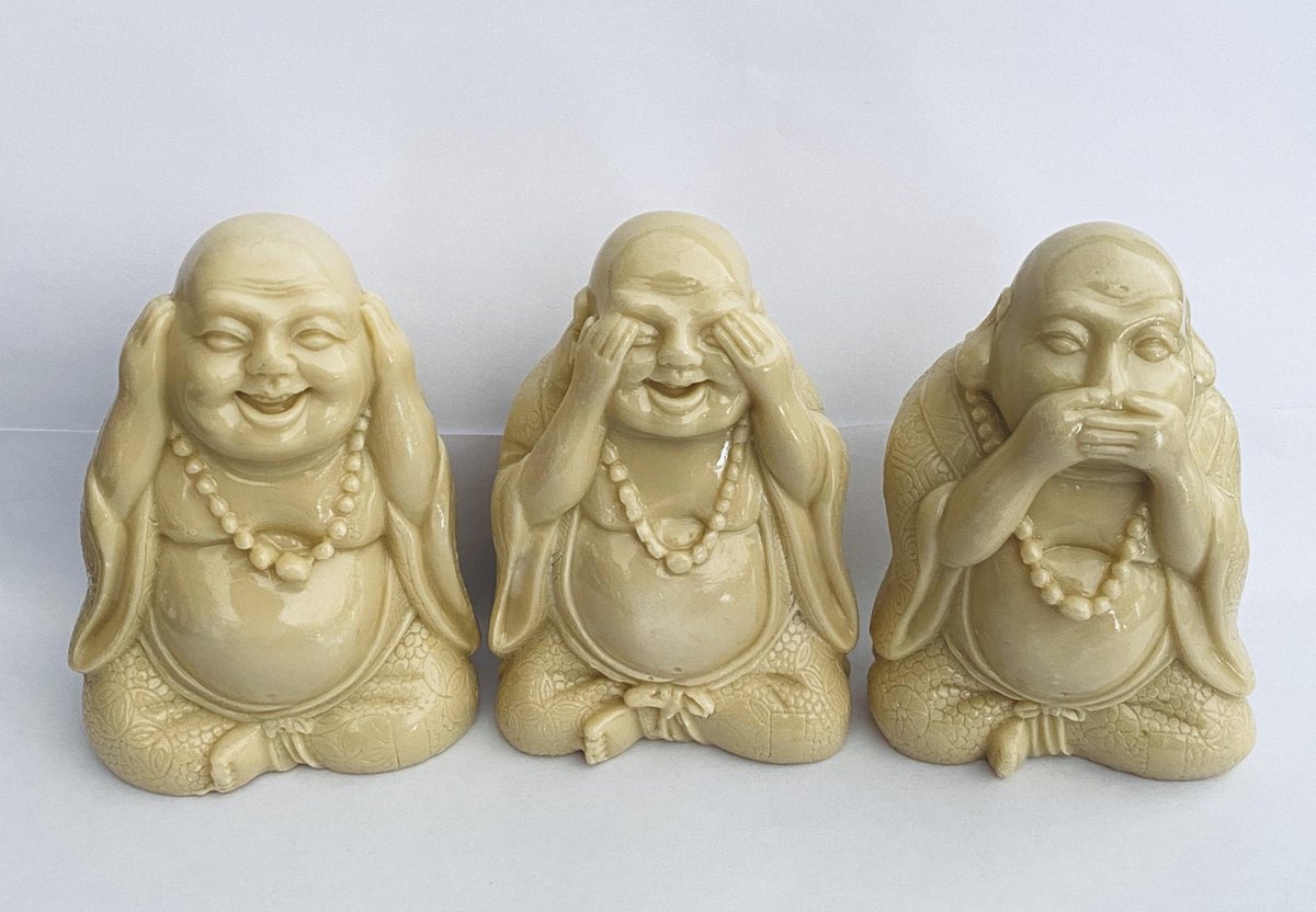 Boeddha beeldjes Horen Zien Zwijgen 10cm | bol