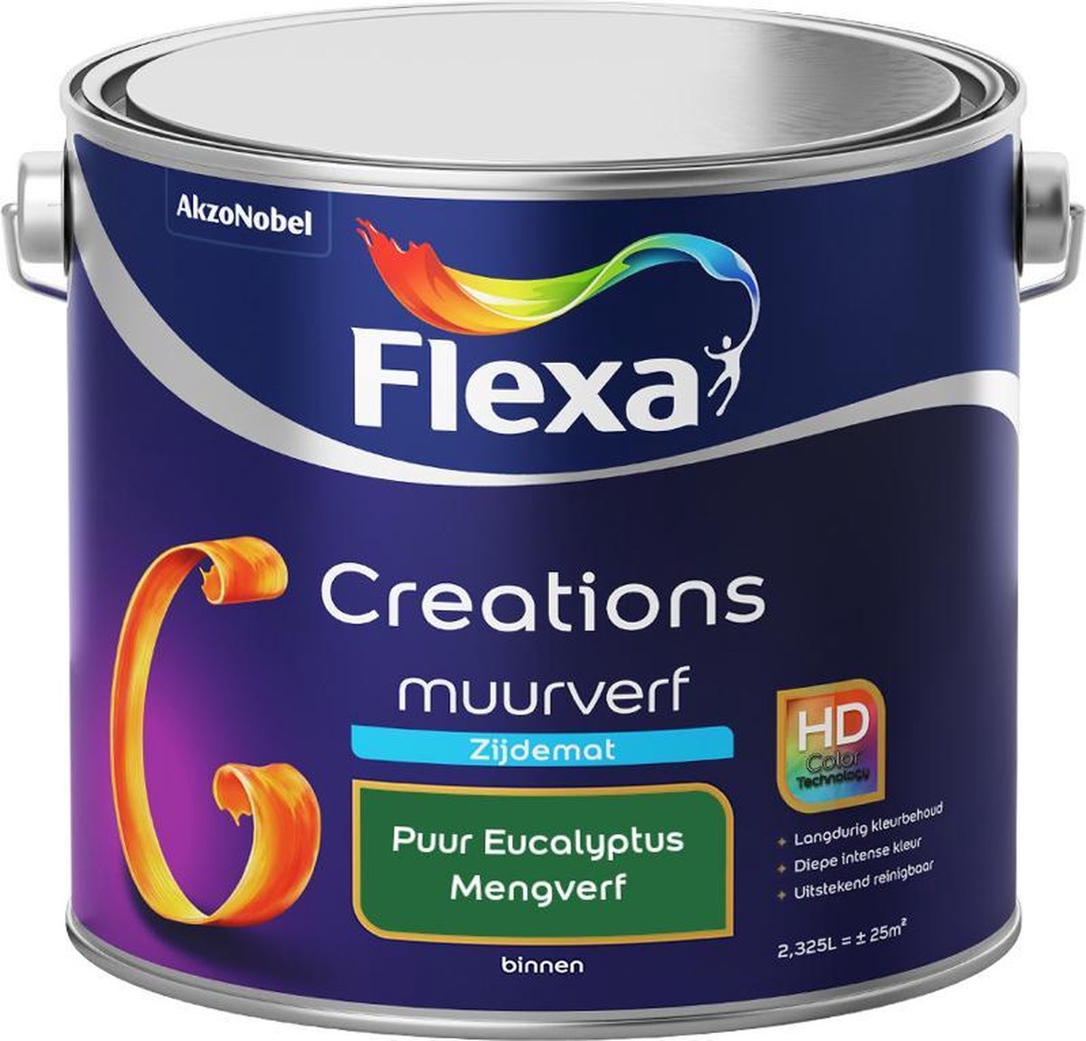 Flexa Creations - Muurverf Zijde Mat - Mengkleuren Collectie - Puur Eucalyptus - 2,5 liter