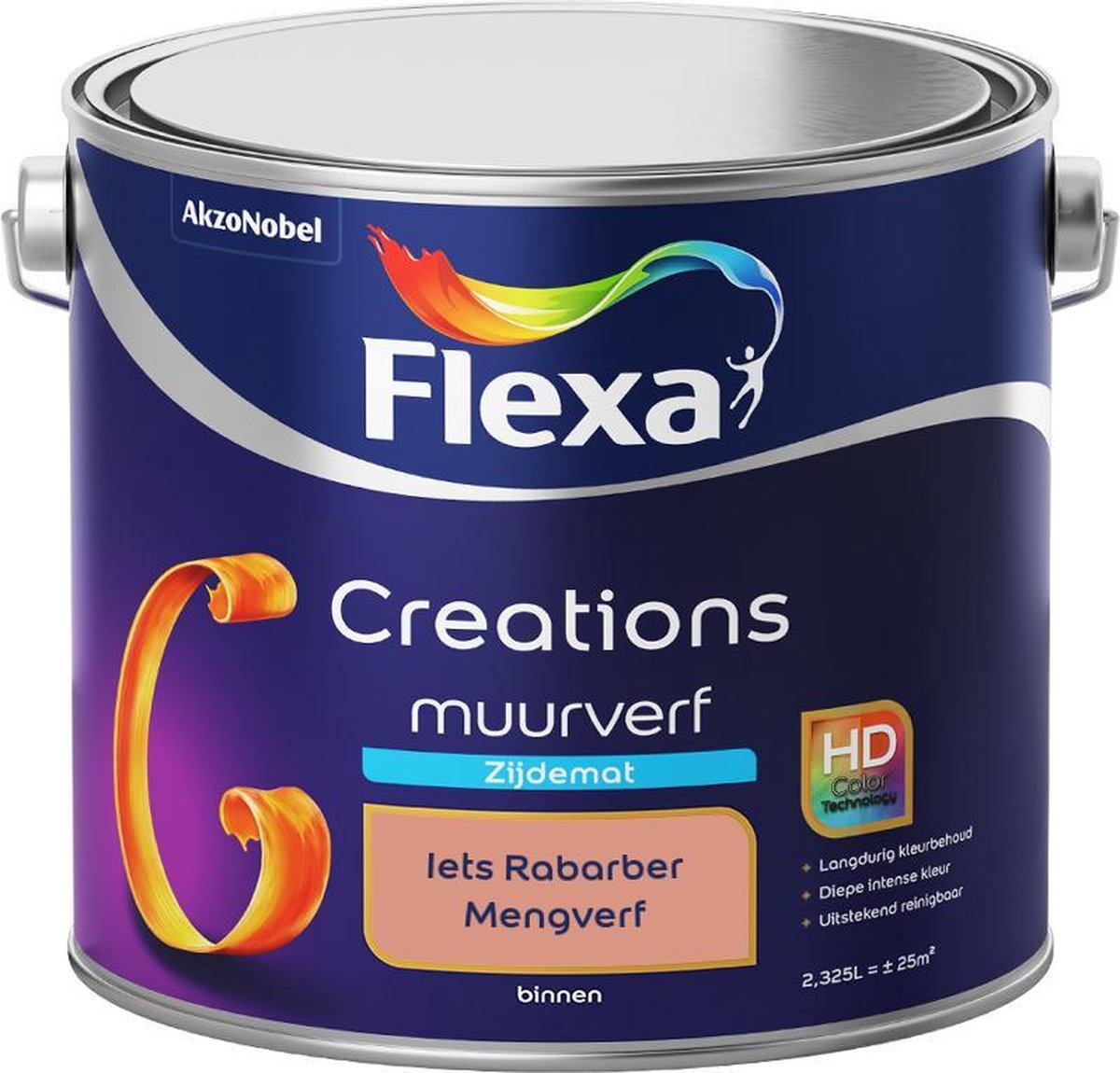 Flexa Creations - Muurverf Zijde Mat - Mengkleuren Collectie - Iets Rabarber - 2,5 liter