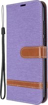 Denim Book Case - Xiaomi Redmi Note 8T Hoesje - Lila