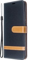 Denim Book Case - Samsung Galaxy S20 Plus Hoesje - Zwart
