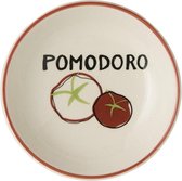 Cucina Italiana dipschaal Pomodoro - Wit / Rood - Keramiek - Ø 10 cm - Set van 2