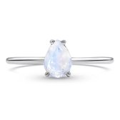 Natuursieraad -  925 sterling zilver blauw maansteen moonstone ring 18.25 mm - boho edelsteen sieraad - handgemaakt