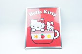 Schilderij Hello Kitty In een mok Kawaii    in glas 20CM X 25 CM