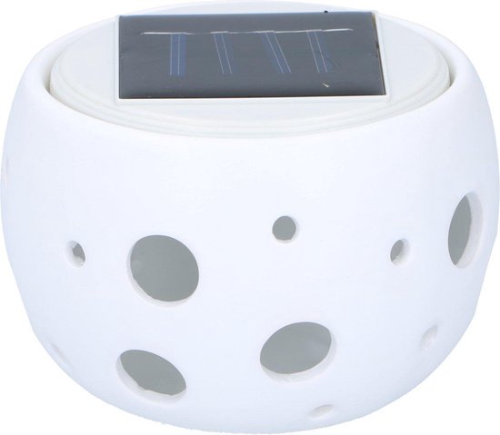 Tuinlamp – verandert van kleur - LED – Keramiek – Solar - 10x7cm