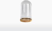 Nkuku Decoratieve Glazen Stolp - INU - Glas - Mangohout - Product Grootte: Large (38 x 21.5 x 21.5 cm)