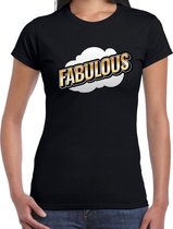 Fout Fabulous t-shirt in 3D effect zwart voor dames - fout fun tekst shirt / outfit - popart L