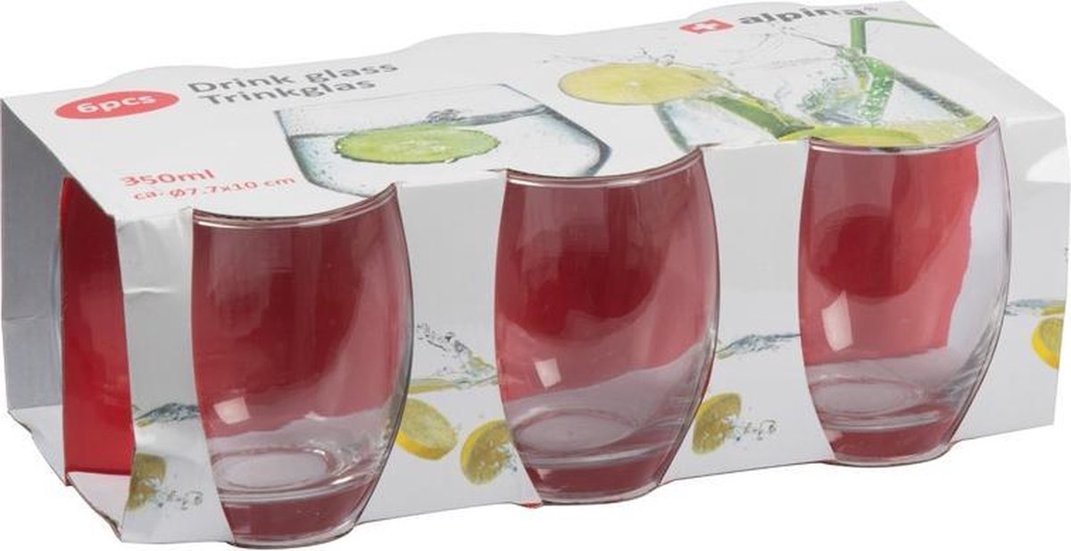 3x Stuks tumbler waterglazen/sapglazen Diamond 305 ml | Leen Bakker
