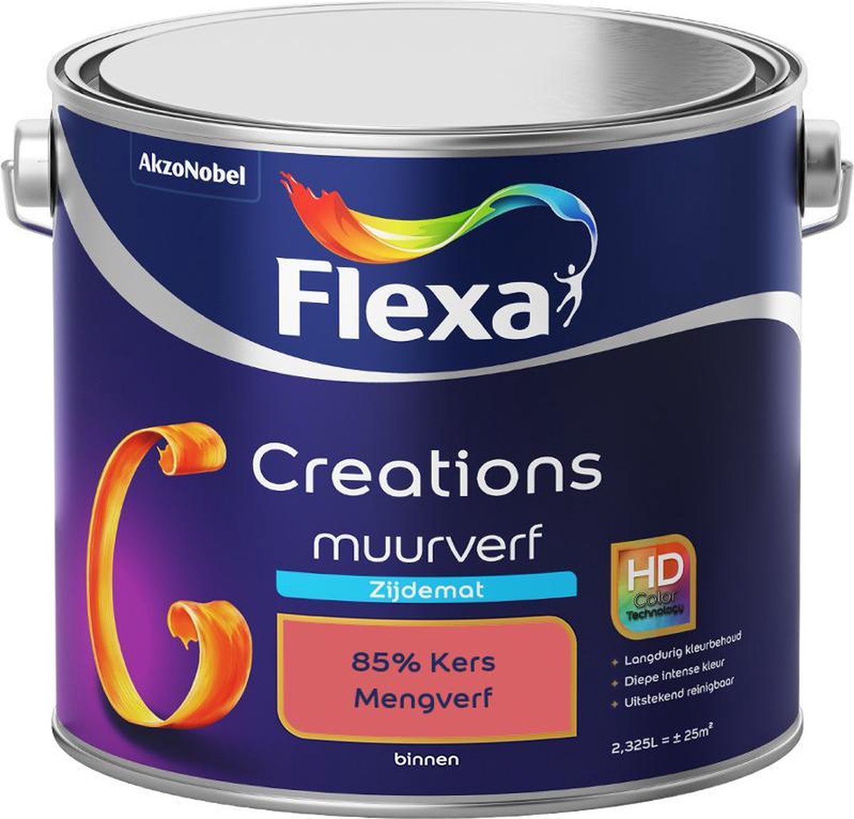 Flexa Creations - Muurverf Zijde Mat - Mengkleuren Collectie - 85% Kers - 2,5 liter