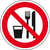 Verboden eten en drinken sticker 100 mm