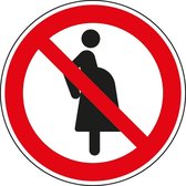 Verboden voor zwangere vrouwen sticker - ISO 7010 - P042 50 mm - 10 stuks per kaart