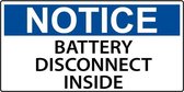 Sticker 'Notice: Battery disconnect inside' 150 x 75 mm