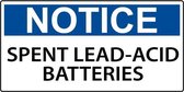 Sticker 'Notice: Spent lead-acid batteries' 100 x 50 mm