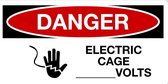 Sticker 'Danger: Electric cage ... Volts' 150 x 75 mm