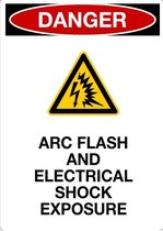 Sticker 'Danger arc flash and electrical shock exposure',105 x 148 mm (A6)