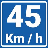 Adviessnelheid 45 km sticker, A4 100 x 100 mm