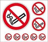 Niet roken stickers - 8 stickers op een vel - zelfklevende folie - rood wit