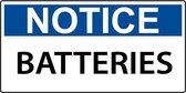 Sticker 'Notice: Batteries' 200 x 100 mm