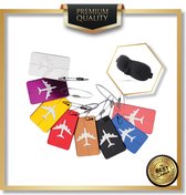 Aluminium Bagagelabel | 6 Stuks | Kofferlabel | Taslabel | Multilabel | Incl. 3D oogmasker & Luxe Pen
