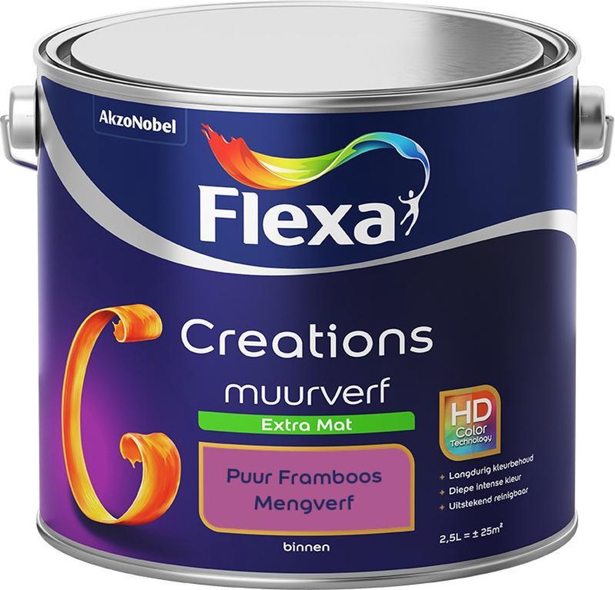 Flexa Creations Muurverf - Extra Mat - Mengkleuren Collectie - Puur Framboos - 2,5 liter