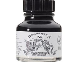 foto van Winsor & Newton Ink Black Indian (waterproof)