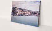 Winterse bergen | 150 x 100 CM | Canvasdoek voor buiten | Schilderij | Outdoor | Tuindoek