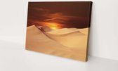 Woestijn zonsondergang | 30  x 20 CM | Canvasdoek voor buiten | Schilderij | Outdoor | Tuindoek