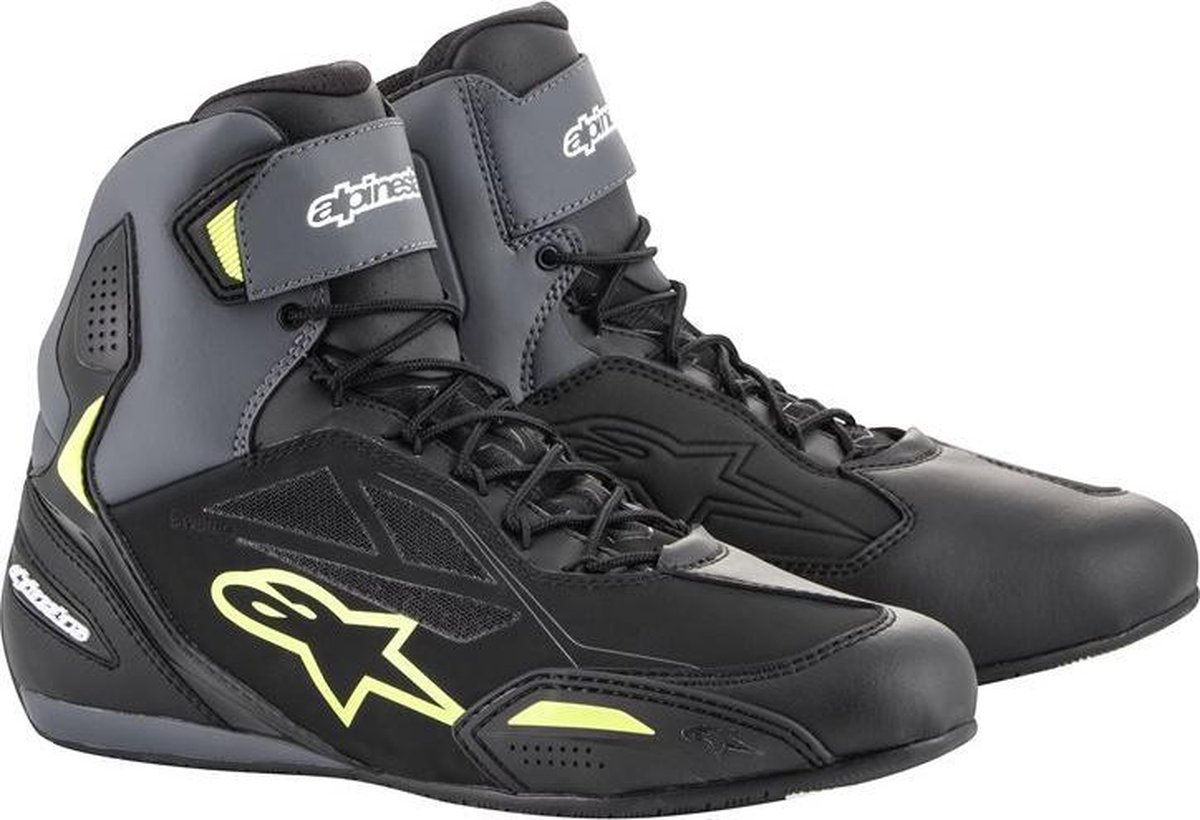 Alpinestars Faster-3 Drystar Zwart Grijs Fluo Geel - Maat 12 - Laars