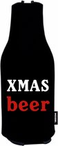 2 st. bier fles koelhoud hoes zwart kerstmis thema | kerst | kado idee