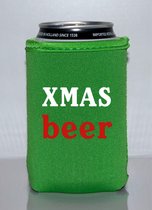 4 st. bier blik koelhoudhoes Kerstmis thema| groen | Feestdagen kado idee
