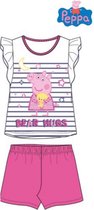 Peppa pig pyjama - wit - roos - maat 116 / 6 jaar